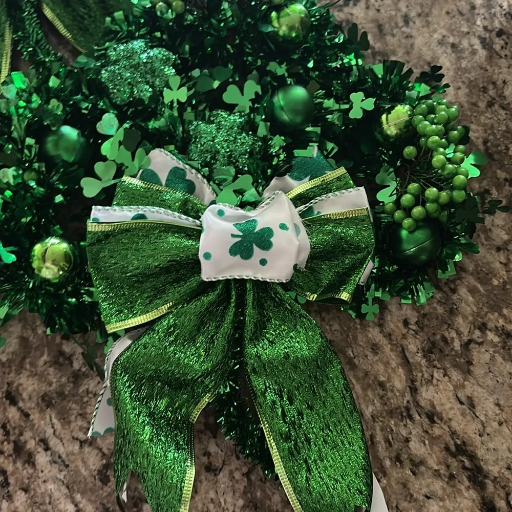Festive st Patrick’s day Wreath with Bow